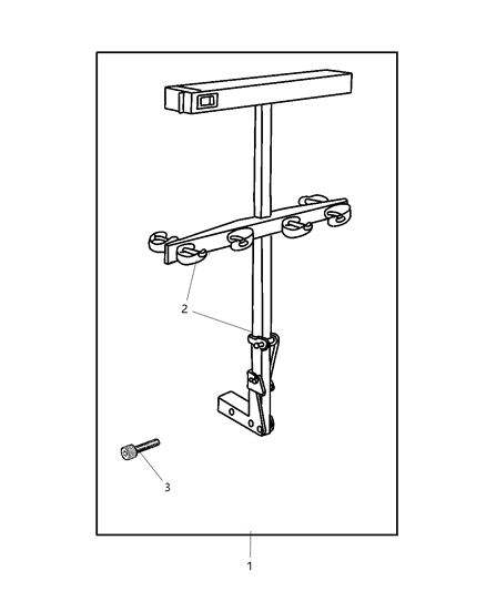 2002 Dodge Grand Caravan Carrier Kit - Ski Hitch Mount Diagram