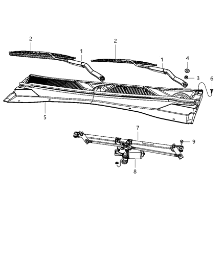 2012 Jeep Liberty Screen-COWL Top Diagram for 55157159AJ