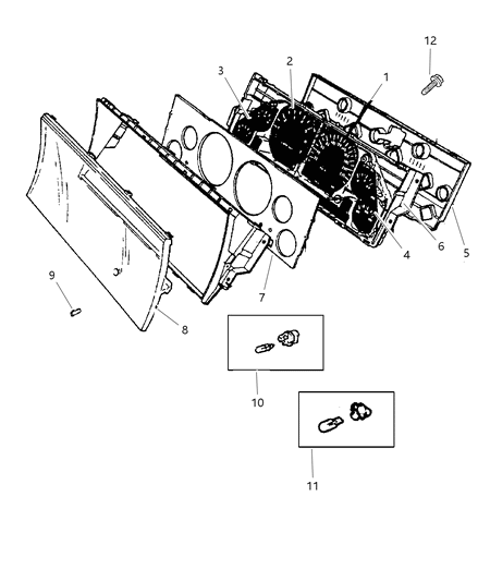 1998 Jeep Grand Cherokee Cluster, Instrument Panel Diagram