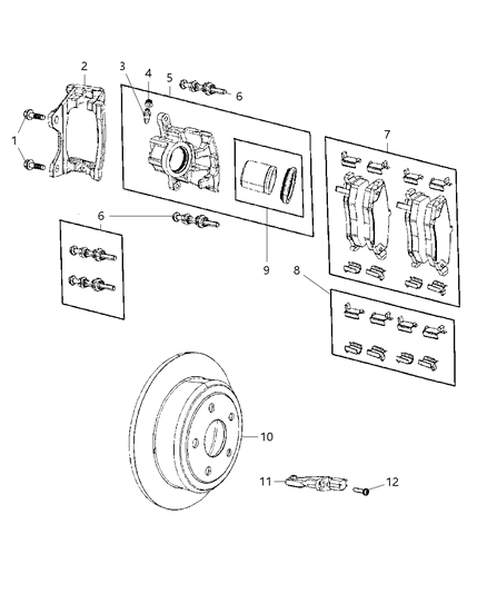 2011 Jeep Wrangler Brakes, Rear, Disc Diagram