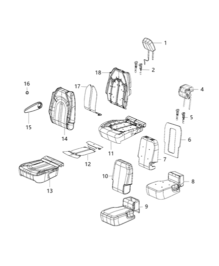 2018 Chrysler Pacifica HEADREST-Second Row Diagram for 6DG47PL5AF