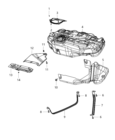 2016 Dodge Dart Strap-Fuel Tank Diagram for 68080857AE