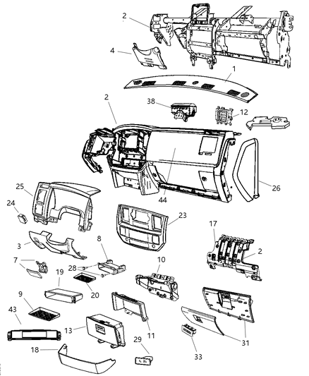 2007 Dodge Ram 3500 Instrument Panel Diagram