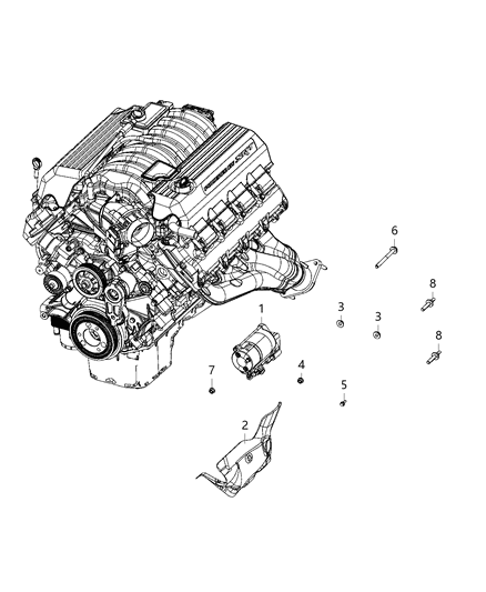2020 Dodge Challenger Starter & Related Parts Diagram 5