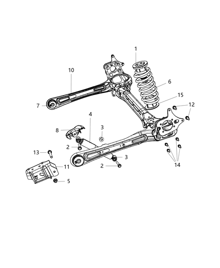 2012 Dodge Grand Caravan Rear Coil Spring Left Or Right Side Diagram for 4670587AA