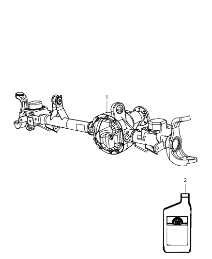 2009 Jeep Wrangler Axle Assembly , Front Diagram 2