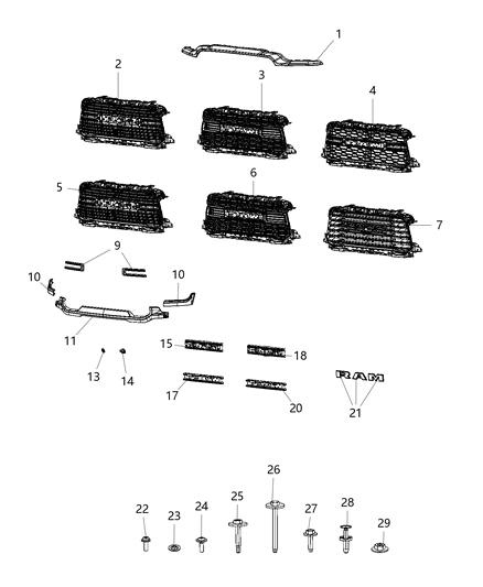 2020 Ram 3500 Pickup Grille Diagram