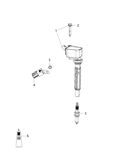 2018 Jeep Wrangler Spark Plugs, Ignition Coil Diagram 1