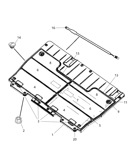 2006 Dodge Caravan Seal-Rear Closeout Diagram for 1ED18ZJ8AA