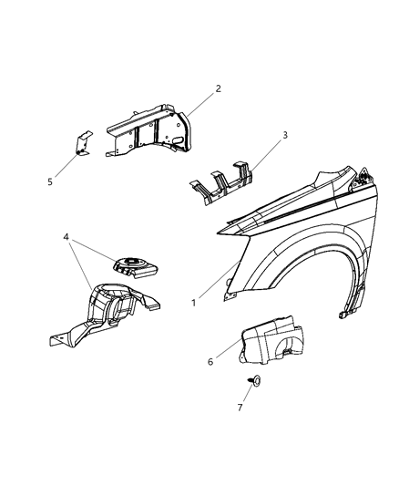 2009 Chrysler Town & Country Front Fender Diagram