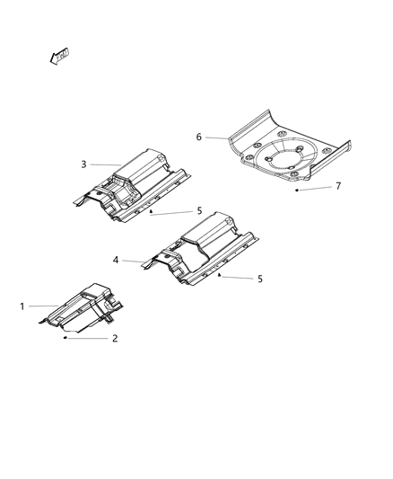 2016 Chrysler 200 Heat Shields Exhaust Floor Pan Diagram