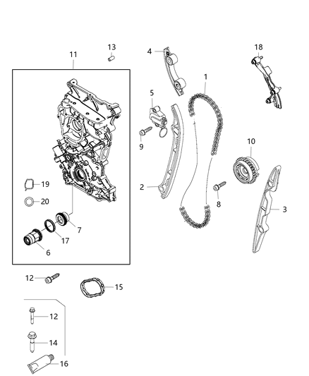 2020 Jeep Renegade Timing Case Diagram for 68439100AA