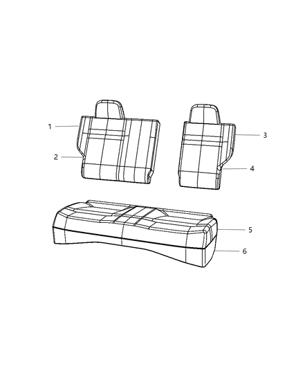 2009 Dodge Caliber Rear Seat - 60/40 Diagram 4