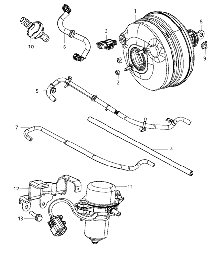 2012 Chrysler 300 Booster-Power Brake Diagram for 68089129AA