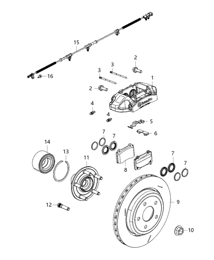 2019 Dodge Durango CALIPER-Disc Brake Diagram for 68367045AB