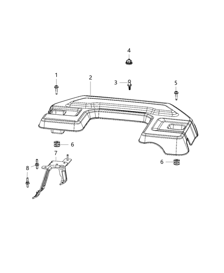 2020 Ram 1500 New Style Engine Cover & Related Parts Diagram 2