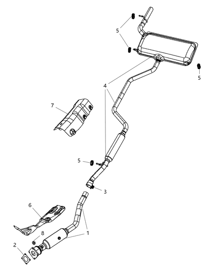 2009 Dodge Journey Exhaust Muffler And Tailpipe Diagram for 4880202AC
