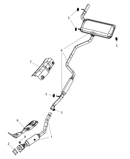 2009 Dodge Journey Catalytic Converter Diagram for 68039232AA