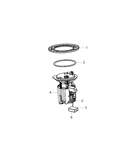 2011 Dodge Caliber Fuel Level Unit Package Diagram for 68029545AD