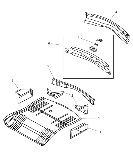 2006 Chrysler Pacifica Floor Pan - Rear Diagram