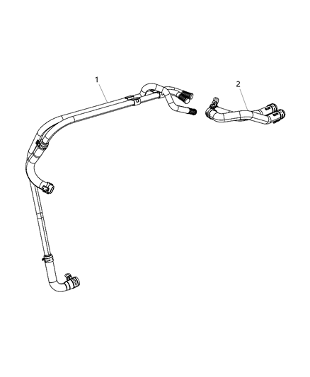 2015 Jeep Wrangler Hose-Heater Supply And Return Diagram for 55111396AC