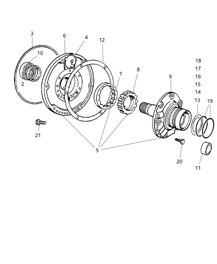 1997 Dodge Ram Wagon Washer-Front Clutch Diagram for 4617164