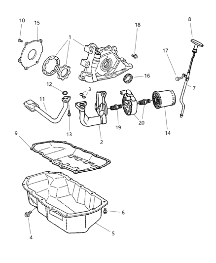 2004 Dodge Stratus Sedan Engine Oiling Diagram 2