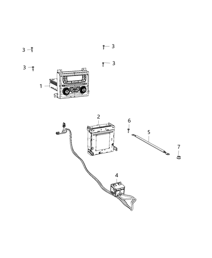 2016 Dodge Dart Player, USB Connector, Radio & CD Diagram