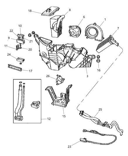 1999 Chrysler Town & Country Air Conditioning & Heater Unit Diagram 3