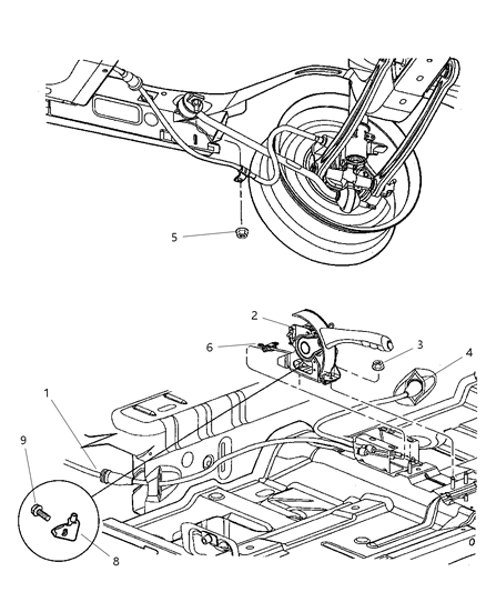 2001 Dodge Neon Cable-Parking Brake Diagram for 4509895AD