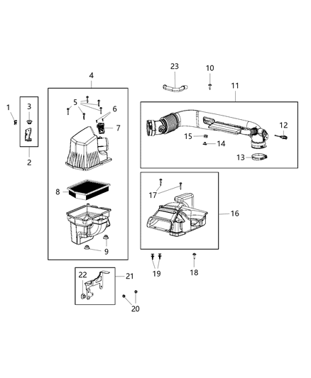 2018 Jeep Cherokee Sensor-Mass AIRFLOW Diagram for 68144197AB