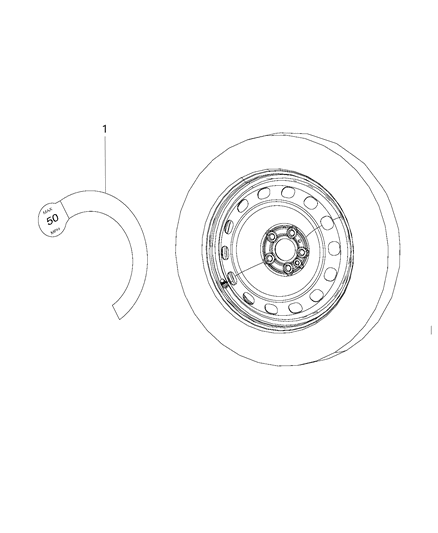 2019 Jeep Renegade Label-Space Saver Spare Warning Diagram for 68202010AA