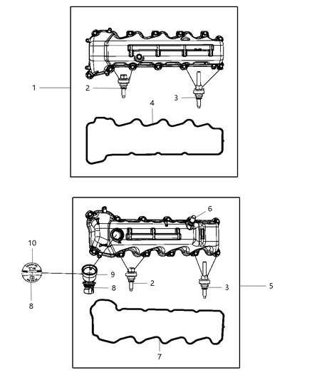 2010 Dodge Ram 1500 Cylinder Head & Cover Diagram 3