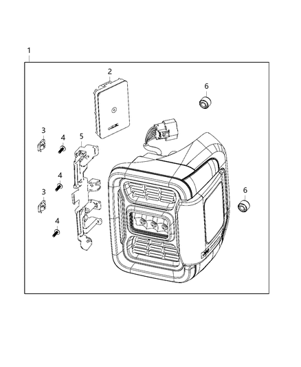2020 Jeep Gladiator Parts, Tail Lamps Service Diagram 6