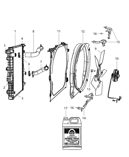 2009 Dodge Ram 2500 Radiator & Related Parts Diagram 2