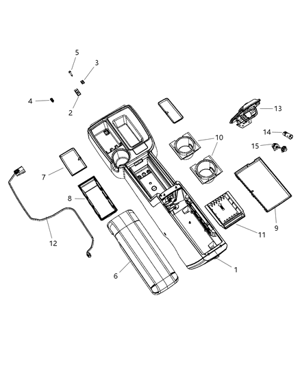 2009 Dodge Dakota Console-Floor Diagram for 1CY791DVAB