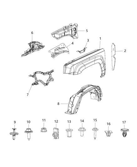 2015 Jeep Patriot Beam-Outer Load Path Diagram for 68019752AA