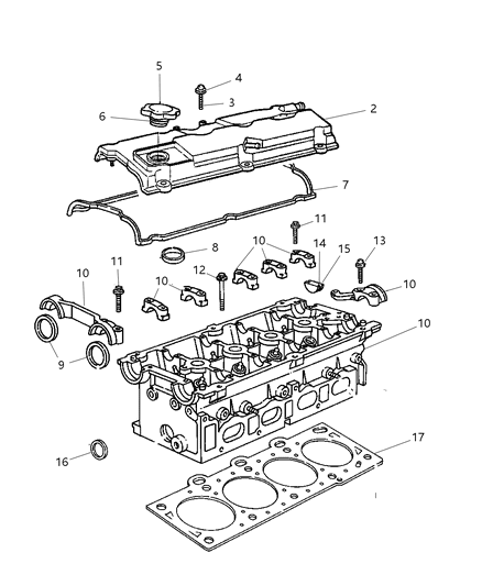 2006 Jeep Wrangler Gasket Pkg-Engine Upper Diagram for 5072474AC