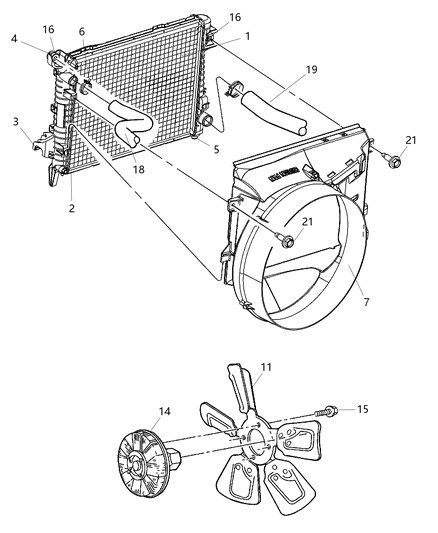 2007 Dodge Ram 1500 Seal-Radiator Lower Diagram for 55056788AB