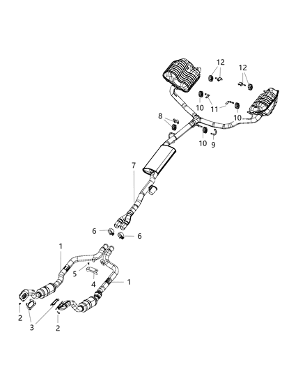 2019 Dodge Charger Exhaust Muffler Diagram for 68236088AE