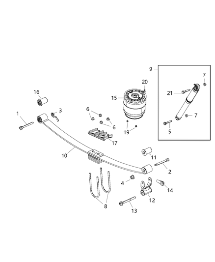 2015 Ram 3500 Rear Leaf Spring Diagram for 68106101AB