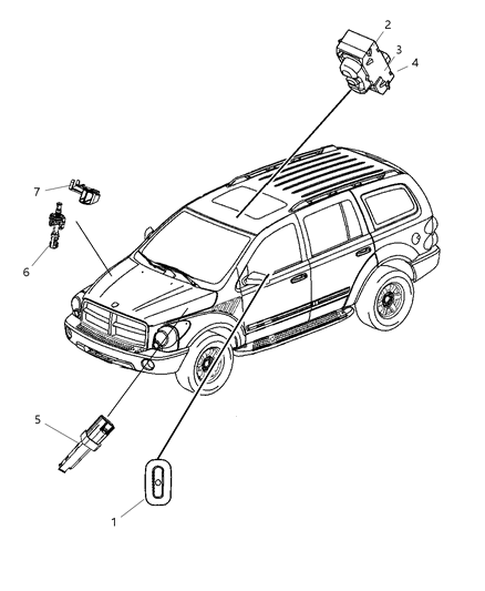 2009 Dodge Durango Switches Body Diagram