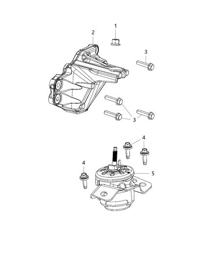 2021 Jeep Wrangler Support-Engine Mount Diagram for 68480593AB