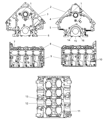 2008 Jeep Grand Cherokee Cylinder Block & Hardware Diagram 2