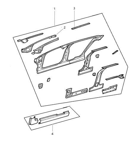 2001 Chrysler LHS Aperture, Body Side Diagram 1