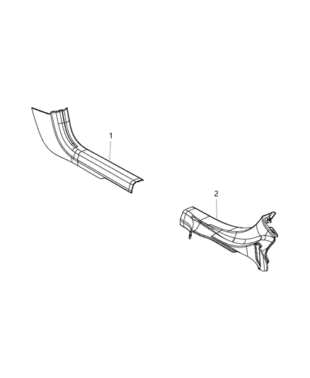 2018 Dodge Charger Cowl Side Panel & Scuff Plates Diagram