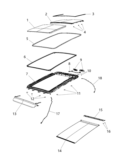 2018 Jeep Compass Sunroof & Component Parts Diagram