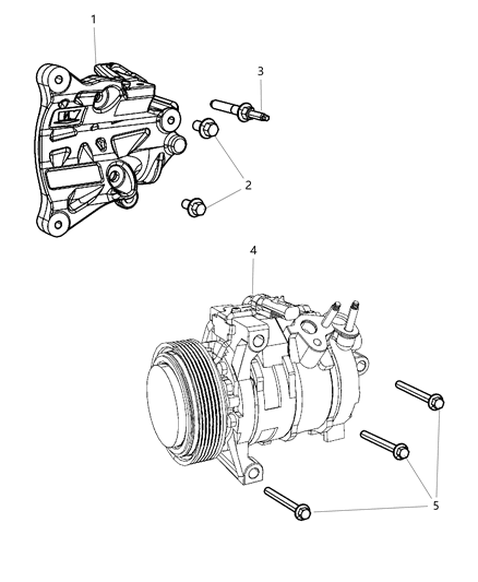 2016 Jeep Wrangler A/C Compressor Mounting Diagram 1