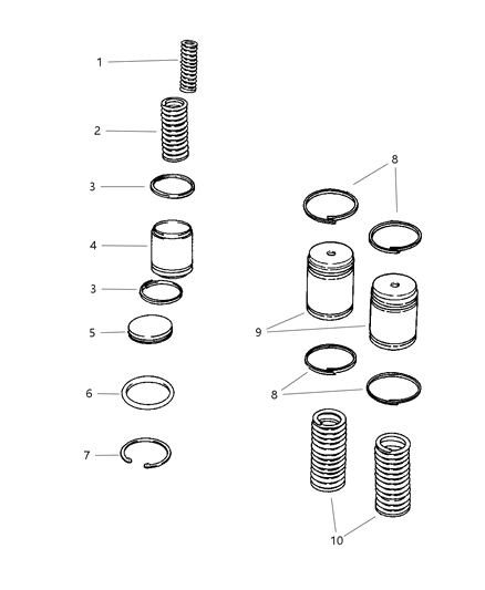 1999 Chrysler Sebring Convertible Accumulator Piston & Spring Diagram
