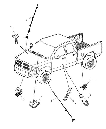 2006 Dodge Dakota Sensors Body Diagram